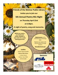 FOL 5th Annual Poetry Open Mic Night