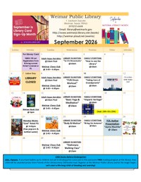 September 2026 Event Calendar
